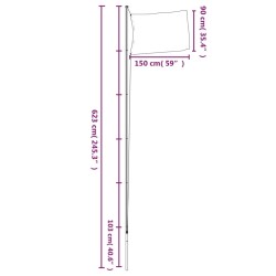 Drapeau des États-Unis et mât 6,23 m Aluminium 