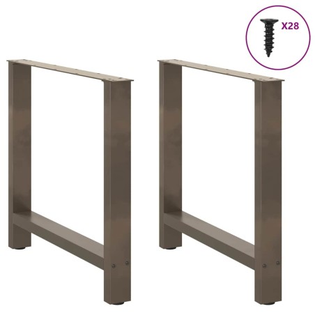 Pieds de table à manger en acier naturel 2 pièces 70 x (72-73) cm Acier 