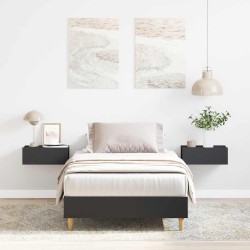 Cadre de lit sans matelas noir 100x200 cm bois d'ingénierie 
