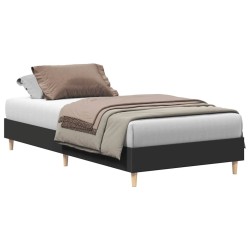 Cadre de lit sans matelas noir 100x200 cm bois d'ingénierie 