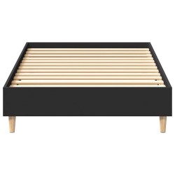 Cadre de lit sans matelas noir 100x200 cm bois d'ingénierie 