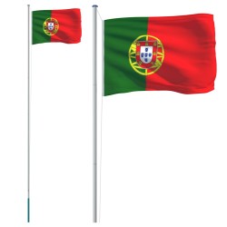 Drapeau du Portugal et mât 6,23 m Aluminium 