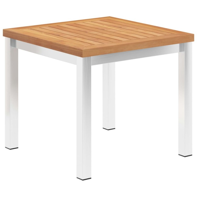 Table d'appoint de jardin 45x45x38 cm Bois de teck et inox Table d'appoint de jardin 45x45x38 cm Bois de teck et inox