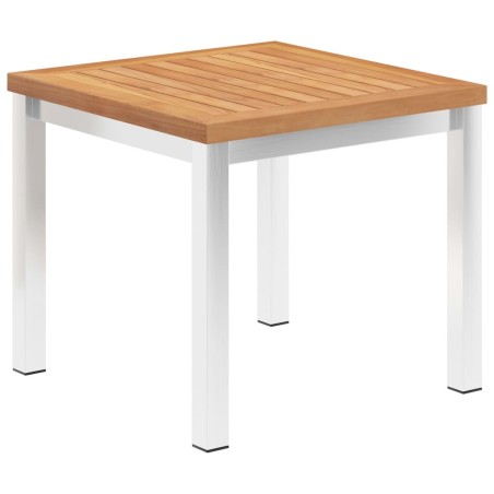 Table d'appoint de jardin 45x45x38 cm Bois de teck et inox 