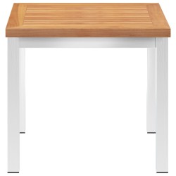 Table d'appoint de jardin 45x45x38 cm Bois de teck et inox 