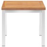 Table d'appoint de jardin 45x45x38 cm Bois de teck et inox 