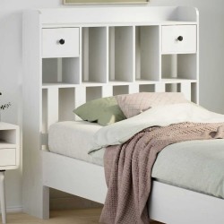 Tête de lit avec rangement blanc 75 cm bois massif de pin 