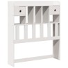 Tête de lit avec rangement blanc 75 cm bois massif de pin 