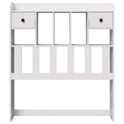 Tête de lit avec rangement blanc 75 cm bois massif de pin 
