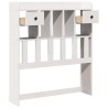 Tête de lit avec rangement blanc 75 cm bois massif de pin 