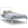 Cadre de lit métal sans matelas et tête de lit blanc 100x200 cm 