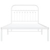 Cadre de lit métal sans matelas et tête de lit blanc 100x200 cm 