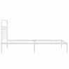 Cadre de lit métal sans matelas et tête de lit blanc 100x200 cm 