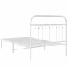 Cadre de lit métal sans matelas et tête de lit blanc 100x200 cm 