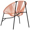 Chaise œuf de jardin noir et orange résine tressée 