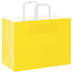 Sacs en papier 250 pcs avec poignées jaune 32x17x25 cm 