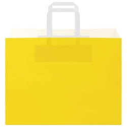 Sacs en papier 250 pcs avec poignées jaune 32x17x25 cm 