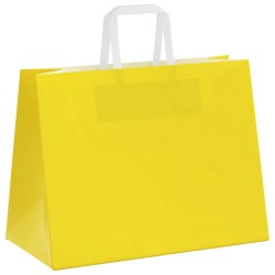 Sacs en papier 250 pcs avec poignées jaune 32x17x25 cm 