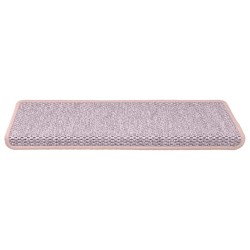 Tapis d'escalier autocollants aspect sisal 15 pcs rose 