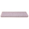 Tapis d'escalier autocollants aspect sisal 15 pcs rose 
