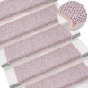 Tapis d'escalier autocollants aspect sisal 15 pcs rose 