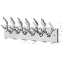 Crochets à vêtements de garde-robe 2 pcs Argenté Aluminium 