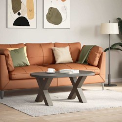 Pieds de table basse en forme de X, 2 pièces, acier naturel, 60 x (42-43) cm 