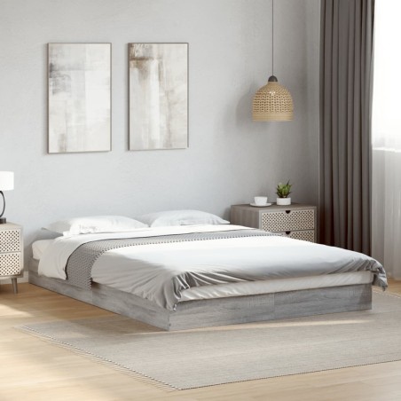 Cadre de lit sans matelas sonoma gris 120x190 cm 