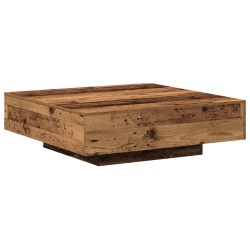 Table basse en vieux bois 100x100x31 cm en bois d'ingénierie 