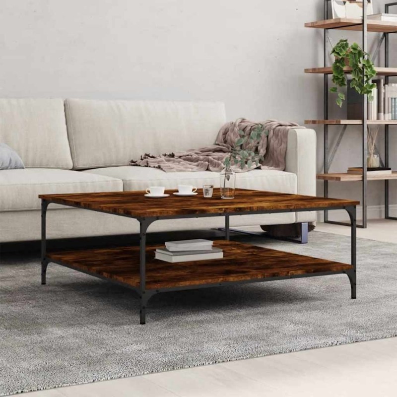 Table basse chêne fumé 100x100x40 cm bois d'ingénierie Table basse chêne fumé 100x100x40 cm bois d'ingénierie