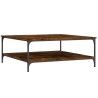 Table basse chêne fumé 100x100x40 cm bois d'ingénierie 