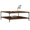 Table basse chêne fumé 100x100x40 cm bois d'ingénierie 
