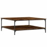 Table basse chêne fumé 100x100x40 cm bois d'ingénierie 
