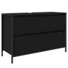 Meuble de salle de bain lavabo tiroirs chêne noir 90x34,5x60 cm 
