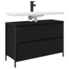 Meuble de salle de bain lavabo tiroirs chêne noir 90x34,5x60 cm 