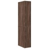 Armoire de salle de bain étroite avec roulettes chêne marron 