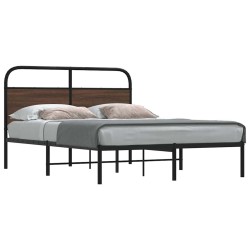 Cadre de lit sans matelas 135x190 cm chêne marron 