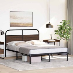 Cadre de lit sans matelas 135x190 cm chêne marron 