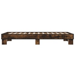 Cadre de lit sans matelas chêne fumé 90x190 cm 