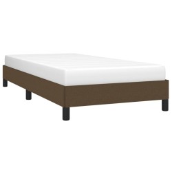 Cadre de lit sans matelas marron foncé 80x200 cm tissu 