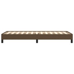 Cadre de lit sans matelas marron foncé 80x200 cm tissu 