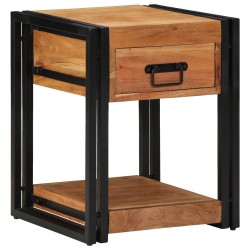 Table de Nuit 40x40x50 cm en Bois d'Acacia Massif 