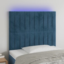 Tête de lit à LED Bleu foncé 80x5x118/128 cm Velours 