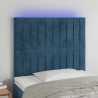 Tête de lit à LED Bleu foncé 80x5x118/128 cm Velours 