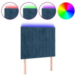 Tête de lit à LED Bleu foncé 80x5x118/128 cm Velours 