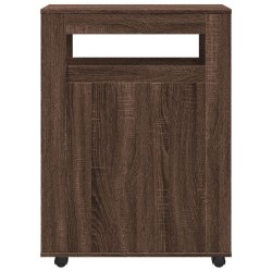 Meuble étroit de salle de bain à roulettes chêne marron 