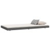 Cadre de lit sans matelas gris 90x200 cm bois de pin massif 