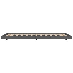 Cadre de lit sans matelas gris 90x200 cm bois de pin massif 