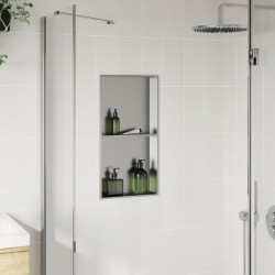 Niche de douche argenté brossé 32x62x9 cm acier inoxydable 
