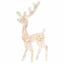 Renne de décoration de Noël Acrylique 140 LED colorées 120 cm 